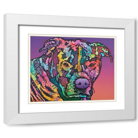Jethro White Modern Wood Framed Art Print with Double Matting by Dean Russo Collection