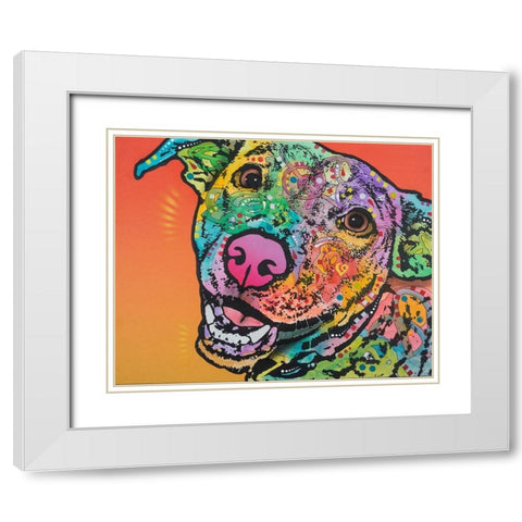 Wyatt White Modern Wood Framed Art Print with Double Matting by Dean Russo Collection