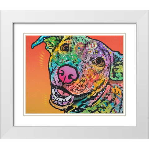 Wyatt White Modern Wood Framed Art Print with Double Matting by Dean Russo Collection