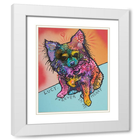 Lucy B White Modern Wood Framed Art Print with Double Matting by Dean Russo Collection