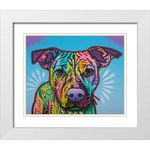 Roo White Modern Wood Framed Art Print with Double Matting by Dean Russo Collection
