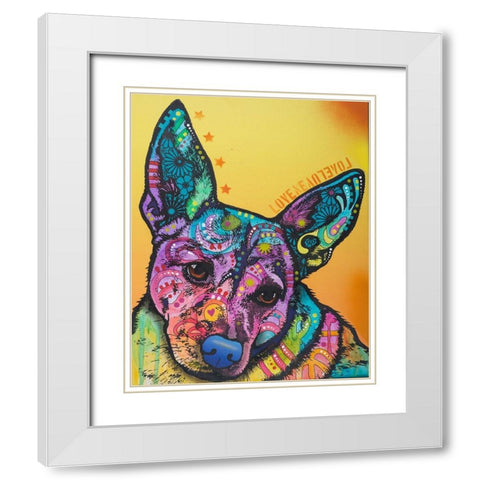 Tink White Modern Wood Framed Art Print with Double Matting by Dean Russo Collection