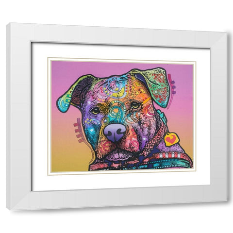 Caera White Modern Wood Framed Art Print with Double Matting by Dean Russo Collection