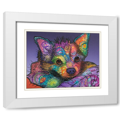 Romeo White Modern Wood Framed Art Print with Double Matting by Dean Russo Collection