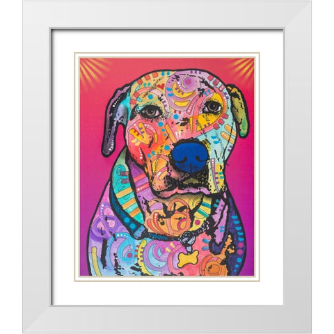 Chancey White Modern Wood Framed Art Print with Double Matting by Dean Russo Collection