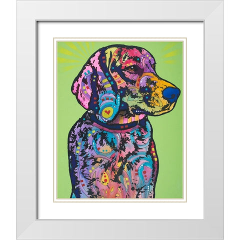 Hank B 19 White Modern Wood Framed Art Print with Double Matting by Dean Russo Collection