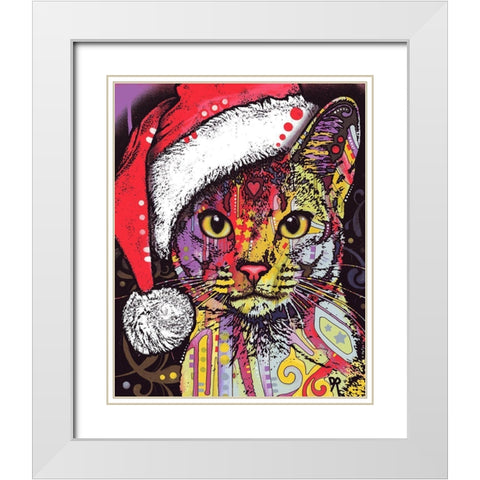 Abyssinian Christmas Edition White Modern Wood Framed Art Print with Double Matting by Dean Russo Collection