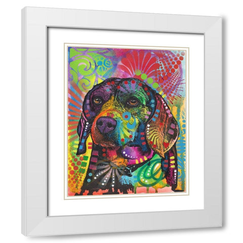 Beagle Eagle White Modern Wood Framed Art Print with Double Matting by Dean Russo Collection