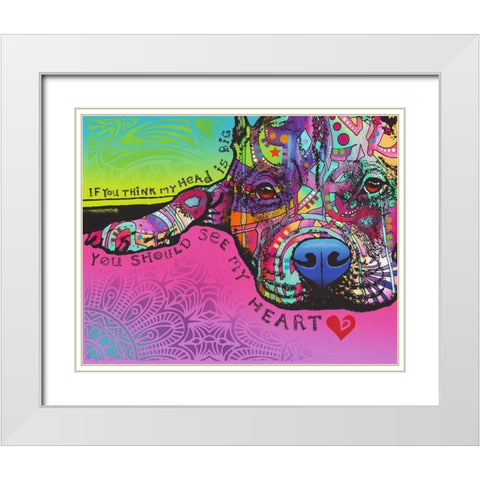 You Should See My Heart White Modern Wood Framed Art Print with Double Matting by Dean Russo Collection