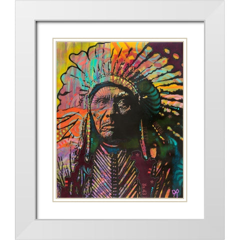 Native American IV White Modern Wood Framed Art Print with Double Matting by Dean Russo Collection