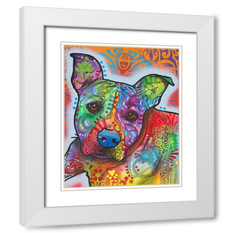 Maka White Modern Wood Framed Art Print with Double Matting by Dean Russo Collection