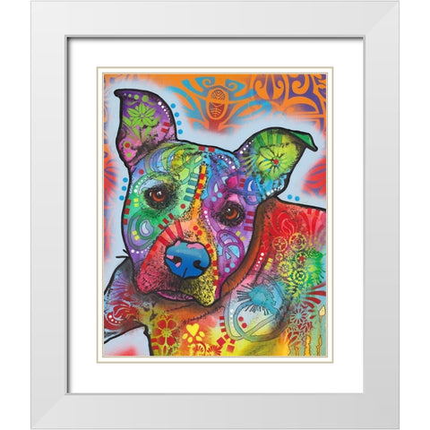 Maka White Modern Wood Framed Art Print with Double Matting by Dean Russo Collection