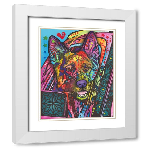 Jax White Modern Wood Framed Art Print with Double Matting by Dean Russo Collection