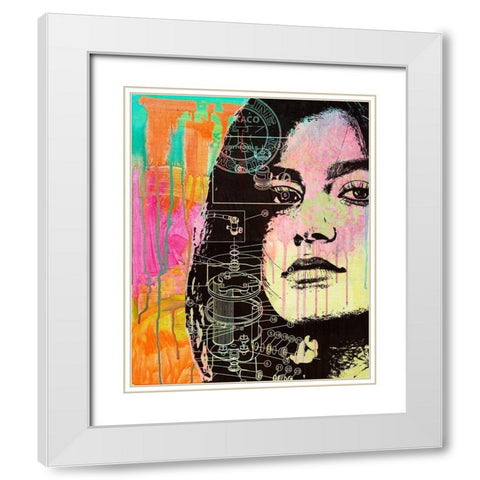 The Look White Modern Wood Framed Art Print with Double Matting by Dean Russo Collection
