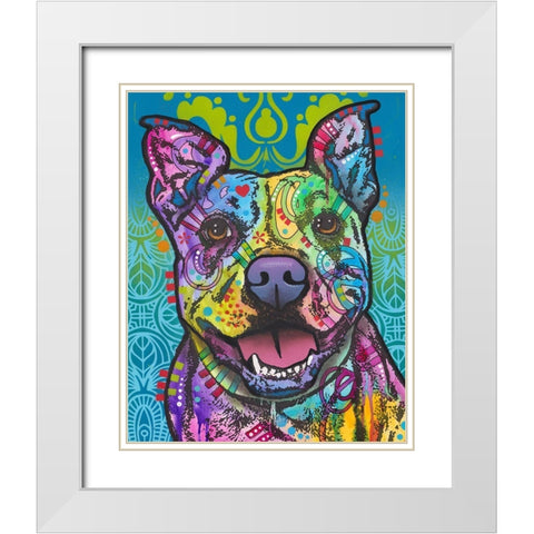 Butters White Modern Wood Framed Art Print with Double Matting by Dean Russo Collection