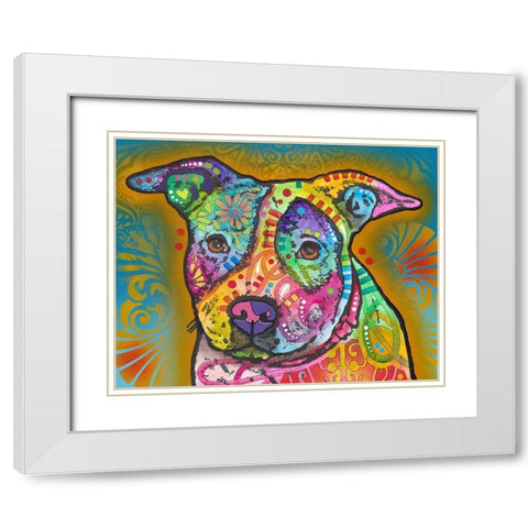 JoJo White Modern Wood Framed Art Print with Double Matting by Dean Russo Collection