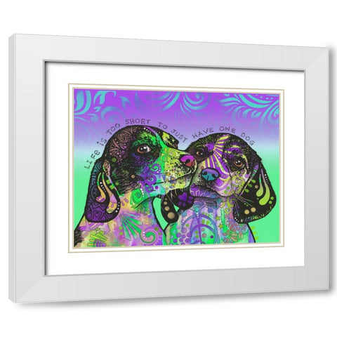 Life Is Too Short White Modern Wood Framed Art Print with Double Matting by Dean Russo Collection