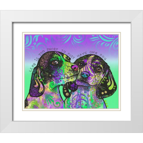 Life Is Too Short White Modern Wood Framed Art Print with Double Matting by Dean Russo Collection