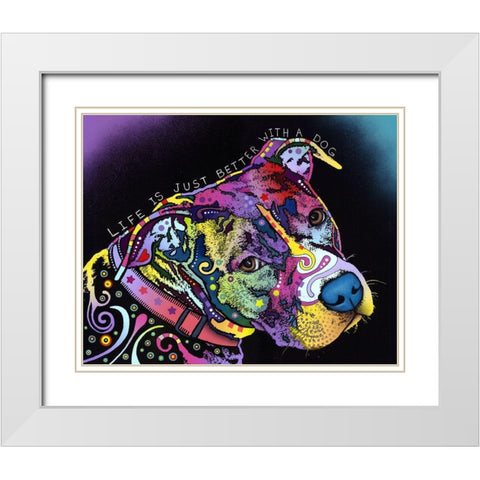 Life Is Just Better White Modern Wood Framed Art Print with Double Matting by Dean Russo Collection