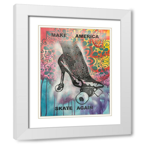 Make America Skate Again White Modern Wood Framed Art Print with Double Matting by Dean Russo Collection