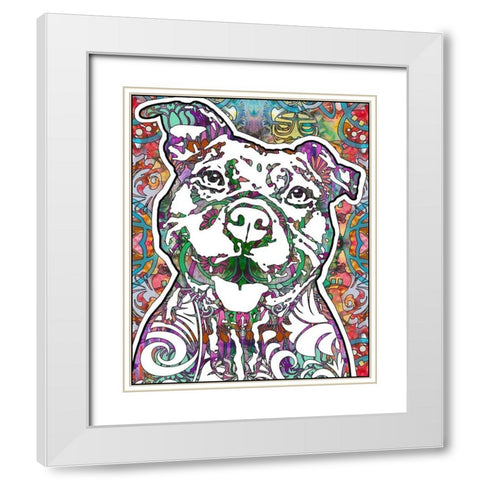Happy Pit White Modern Wood Framed Art Print with Double Matting by Dean Russo Collection