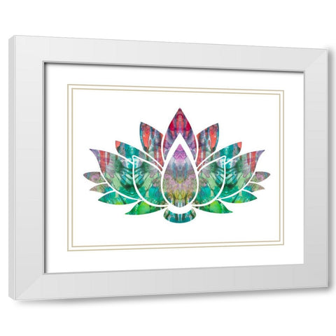 Lotus White Modern Wood Framed Art Print with Double Matting by Dean Russo Collection