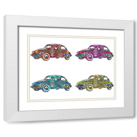 4 Vws White Modern Wood Framed Art Print with Double Matting by Dean Russo Collection