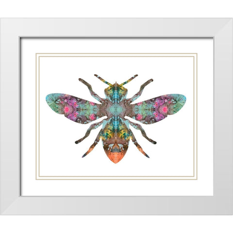 Transverse Bee White Modern Wood Framed Art Print with Double Matting by Dean Russo Collection