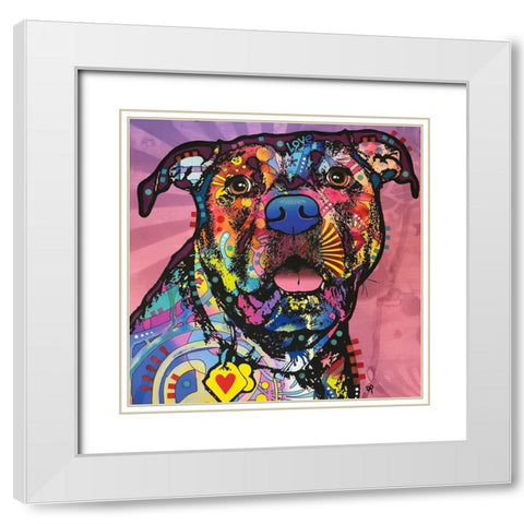 Love Face White Modern Wood Framed Art Print with Double Matting by Dean Russo Collection