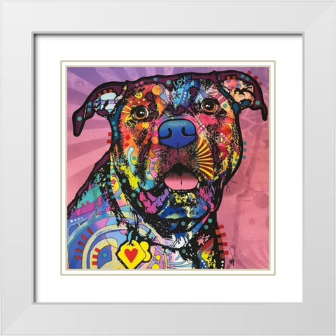 Love Face White Modern Wood Framed Art Print with Double Matting by Dean Russo Collection