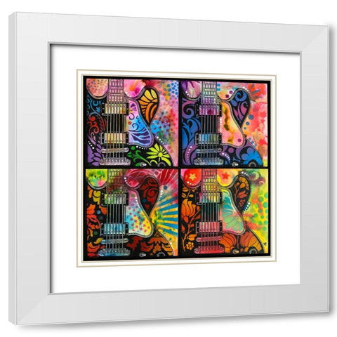 Lucille 4X White Modern Wood Framed Art Print with Double Matting by Dean Russo Collection