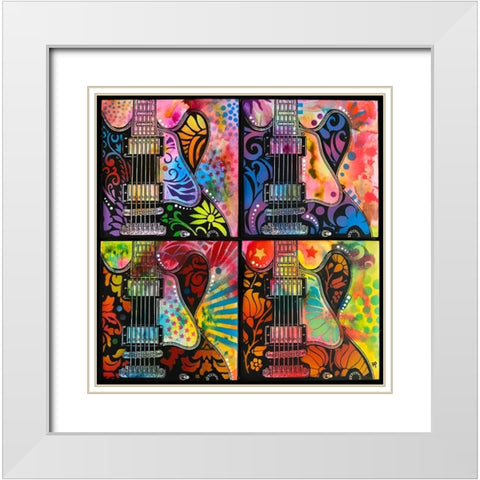 Lucille 4X White Modern Wood Framed Art Print with Double Matting by Dean Russo Collection