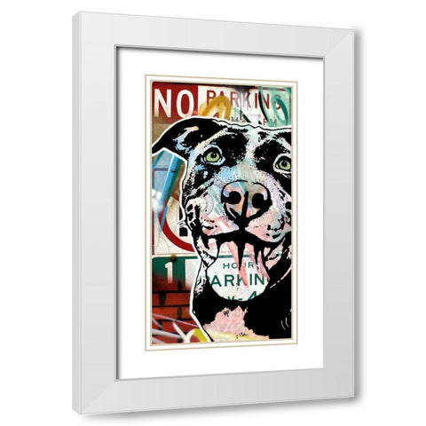 MS Understood NO PARKING White Modern Wood Framed Art Print with Double Matting by Dean Russo Collection