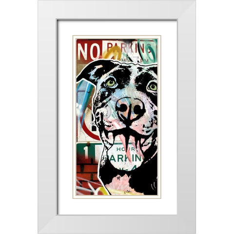 MS Understood NO PARKING White Modern Wood Framed Art Print with Double Matting by Dean Russo Collection
