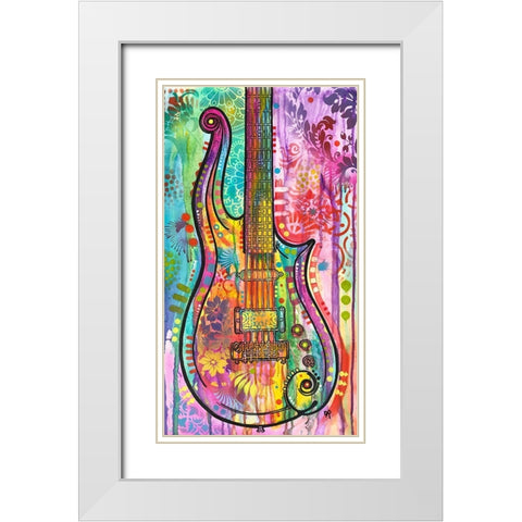 Prince Cloud Guitar White Modern Wood Framed Art Print with Double Matting by Dean Russo Collection