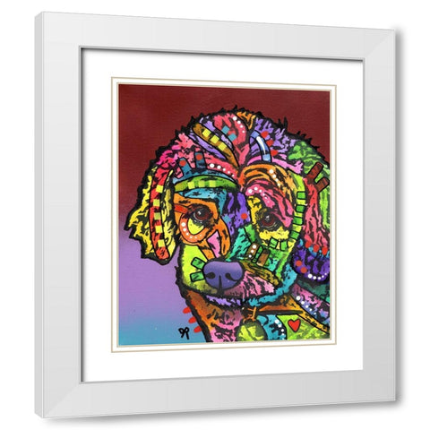 Riley 2 White Modern Wood Framed Art Print with Double Matting by Dean Russo Collection