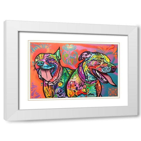 Double the Fun White Modern Wood Framed Art Print with Double Matting by Dean Russo Collection
