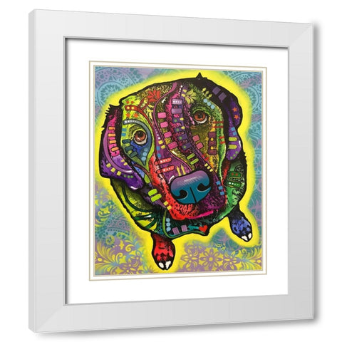 Marley White Modern Wood Framed Art Print with Double Matting by Dean Russo Collection