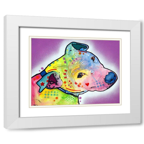 mucca work White Modern Wood Framed Art Print with Double Matting by Dean Russo Collection