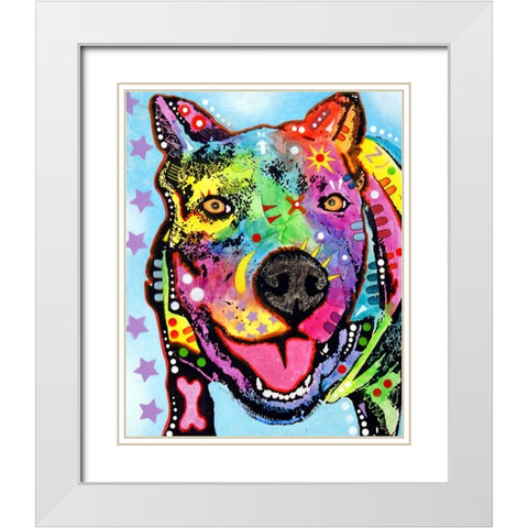 Smokey 2 White Modern Wood Framed Art Print with Double Matting by Dean Russo Collection