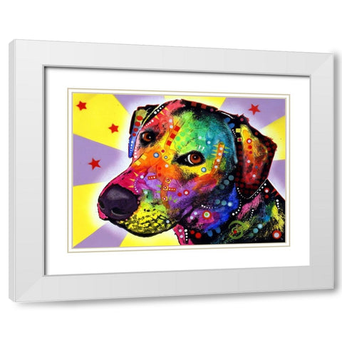 YELLOW sorta LAB White Modern Wood Framed Art Print with Double Matting by Dean Russo Collection