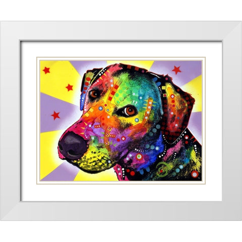 YELLOW sorta LAB White Modern Wood Framed Art Print with Double Matting by Dean Russo Collection