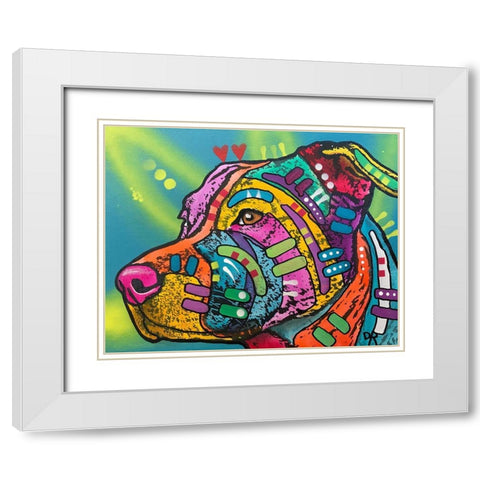 Bailey White Modern Wood Framed Art Print with Double Matting by Dean Russo Collection