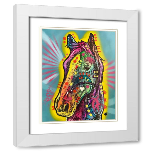 Gift Horse White Modern Wood Framed Art Print with Double Matting by Dean Russo Collection