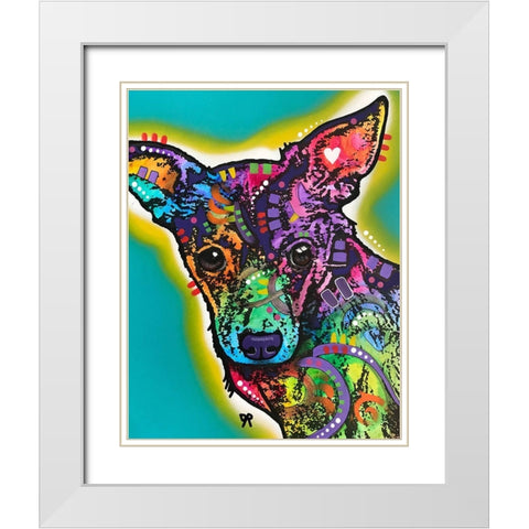 Little Love White Modern Wood Framed Art Print with Double Matting by Dean Russo Collection