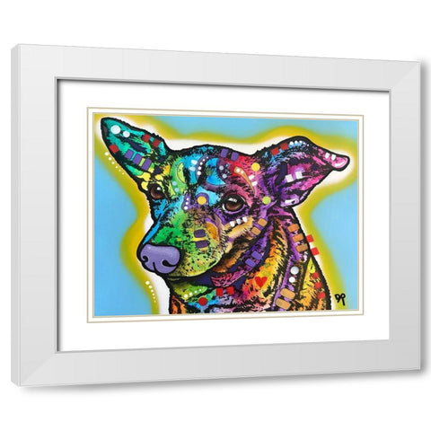 Squat White Modern Wood Framed Art Print with Double Matting by Dean Russo Collection