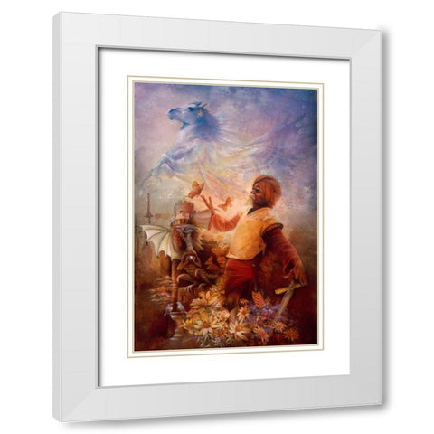 The Spinner Of Dreams White Modern Wood Framed Art Print with Double Matting by Lund, Denton