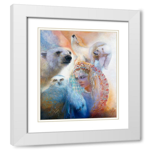 Aurora Borealis White Modern Wood Framed Art Print with Double Matting by Lund, Denton
