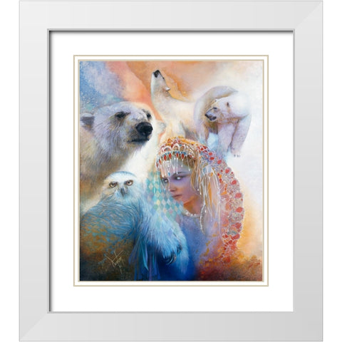 Aurora Borealis White Modern Wood Framed Art Print with Double Matting by Lund, Denton