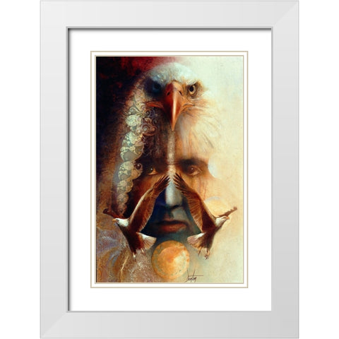 Ascension Of The Eagle White Modern Wood Framed Art Print with Double Matting by Lund, Denton